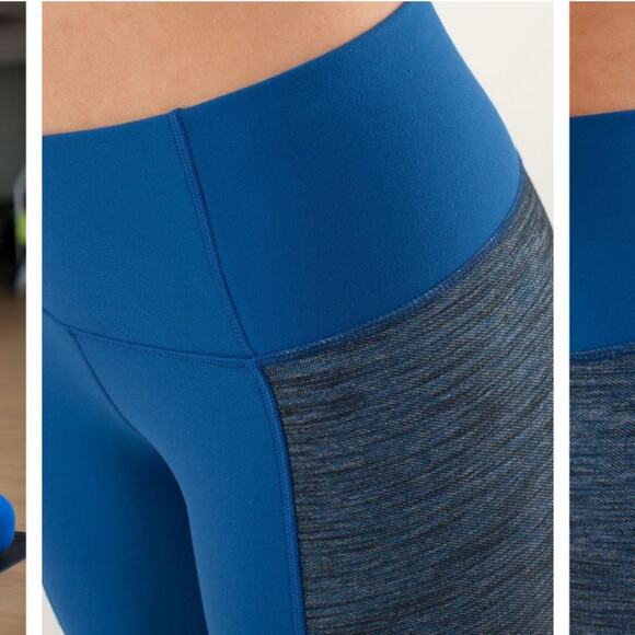 Lululemon Barre Pulse Pant Limitless Blue Reversible Slub Denim Size 12 Like New - Picture 15 of 16